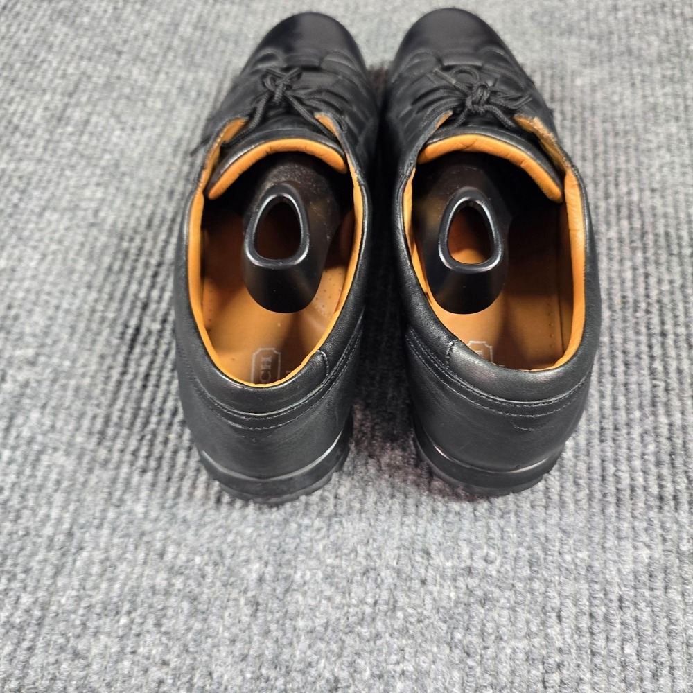 Coach Quincey Shoes Mens Size 10 Black Leather Comfort Casual Sneakers Italy - Picture 4 of 14